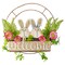 Northlight Rabbit Couple "Welcome" Floral Spring Wreath, 16-Inch